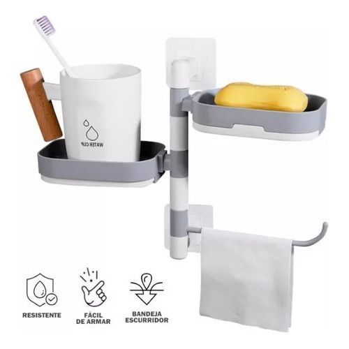 Organizador De Ducha Jabonera Toallas Giratoria Baño Repisa-1