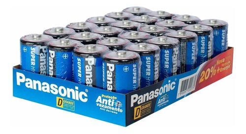 Pila Panasonic Carbon Zinc Azul D Charola C/24 1.5v Um-1uhs-0