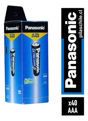 Pilas Aaa Panasonic Caja 40 Unidades Ultra Hyper De Carbon Zinc R03-1