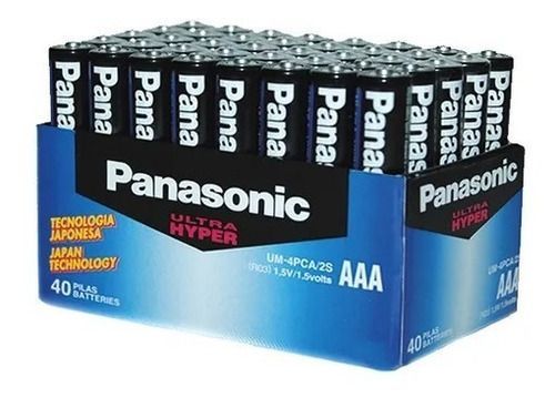 Pilas Aaa Panasonic Caja 40 Unidades Ultra Hyper De Carbon Zinc R03-4