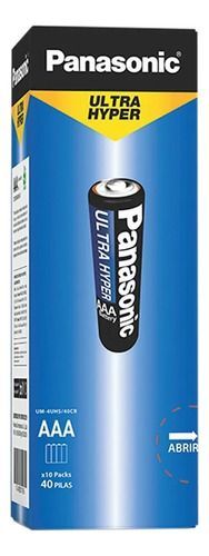 Pilas Aaa Panasonic Caja 40 Unidades Ultra Hyper De Carbon Zinc R03-5