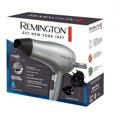 Secador De Pelo Remigton Pro Titanium D3019 Gris 220v-240-1
