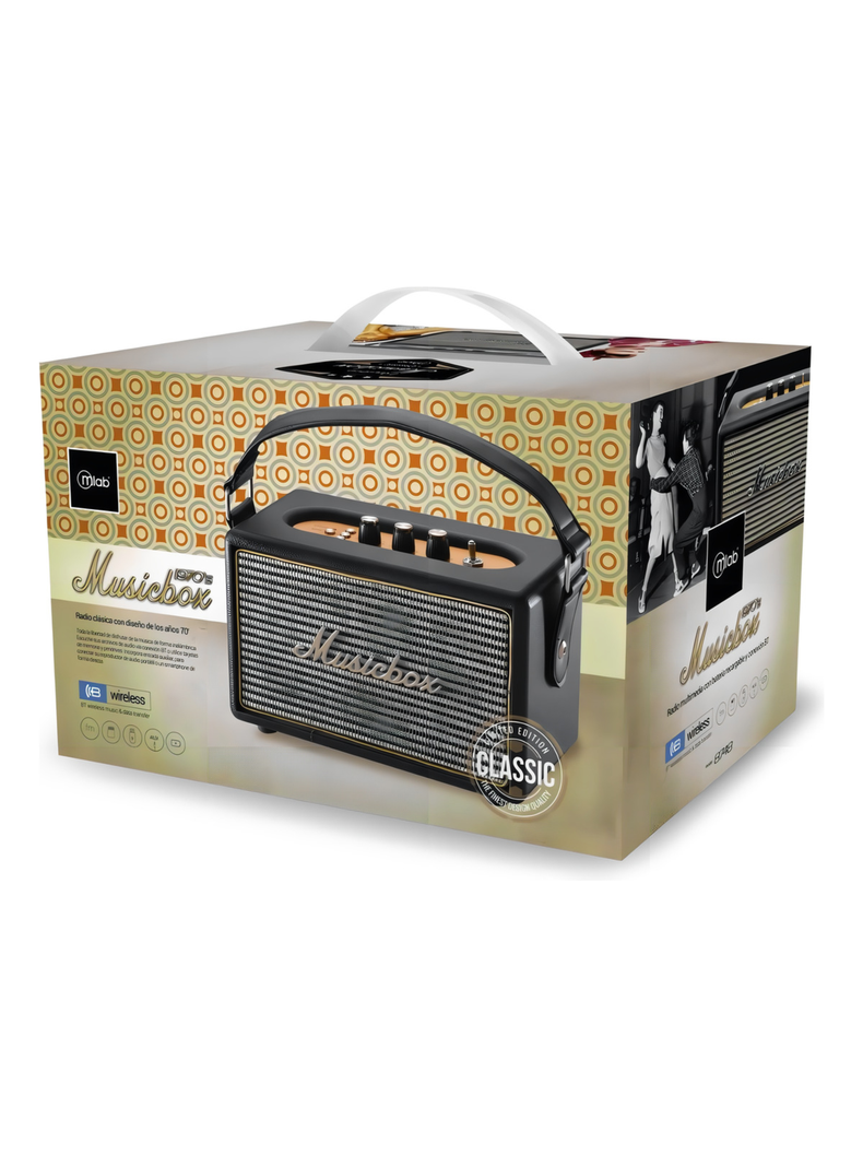 Radio Parlante Retro Musicbox 1970´s Mlab Bluetooth Usb Aux-2