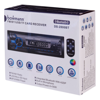 Radio De Auto Bowmann Ds-2800bt Con Usb, Bluetooth Y Lector De Tarjeta Sd-2