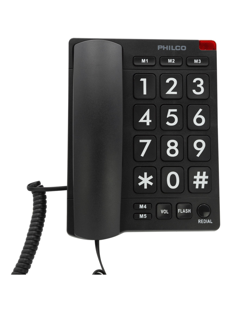 Teléfono Fijo Números Grandes Philco Negro 170bk 23prt170bk-0