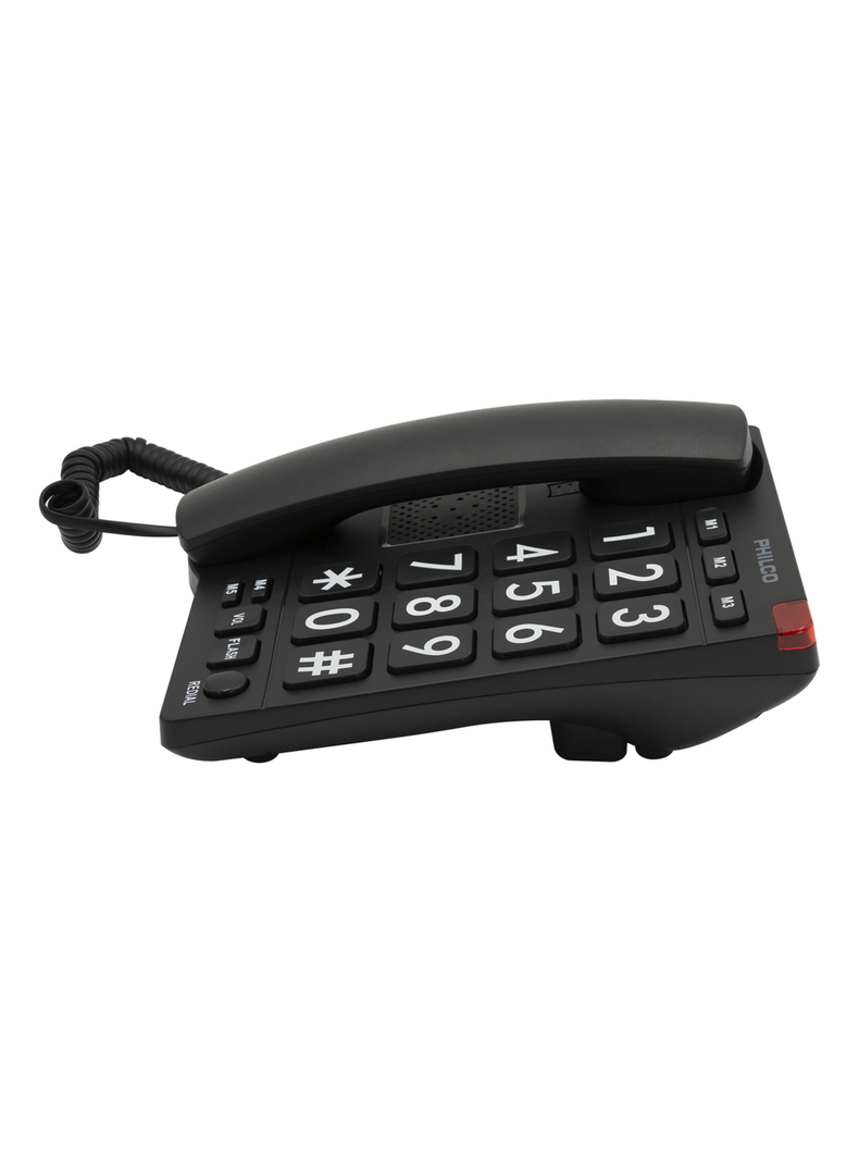 Teléfono Fijo Números Grandes Philco Negro 170bk 23prt170bk-2