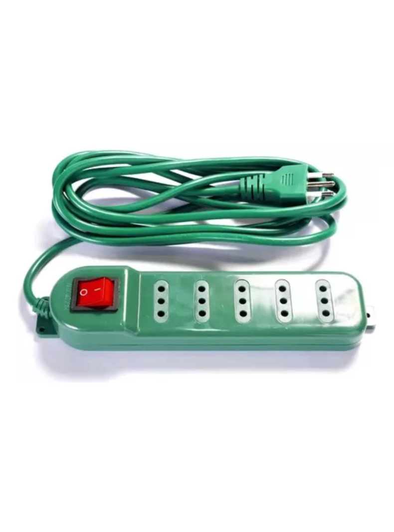 Alargador Zapatilla C/switch Macrotel 5 Posiciones 3mtsverde-1