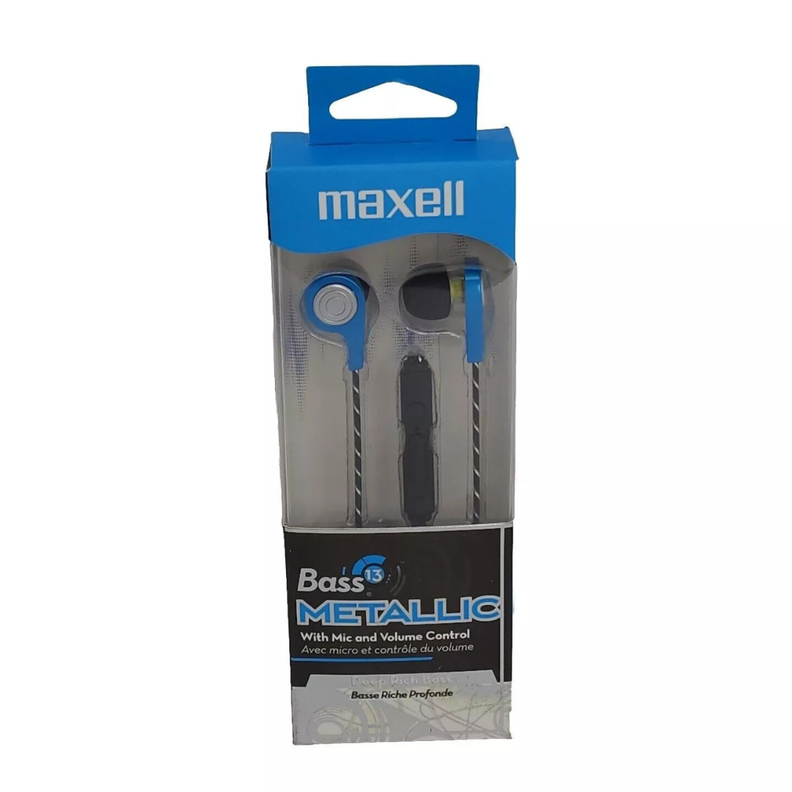 AUDIFONOS MANOS LIBRES MAXELL BASS13 METALLIC SEB-BLUE AZUL