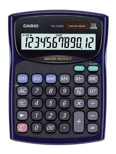 Calculadora De Sobremesa Casio Wd-220ms-bu Azul-0