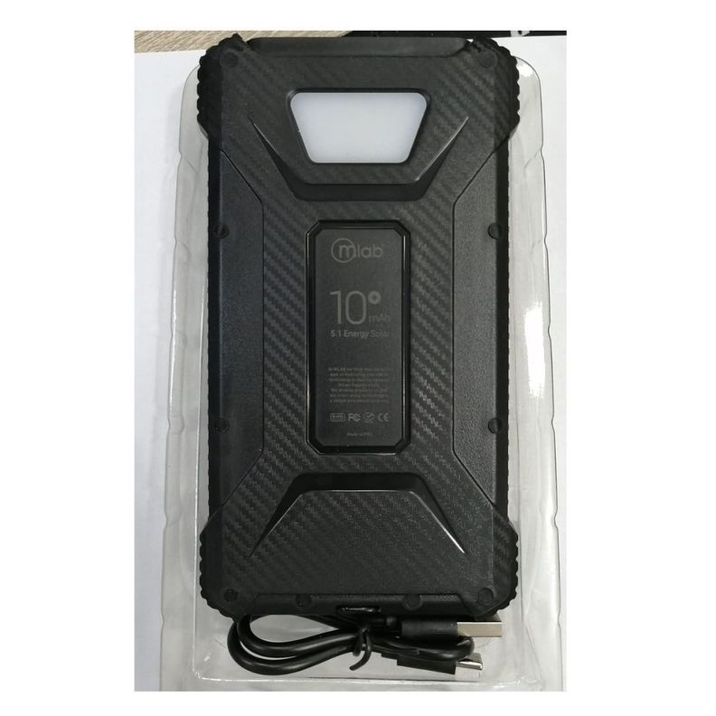 Power Bank Carga Solar 10000mah Negro Batería Externa Mlab-2