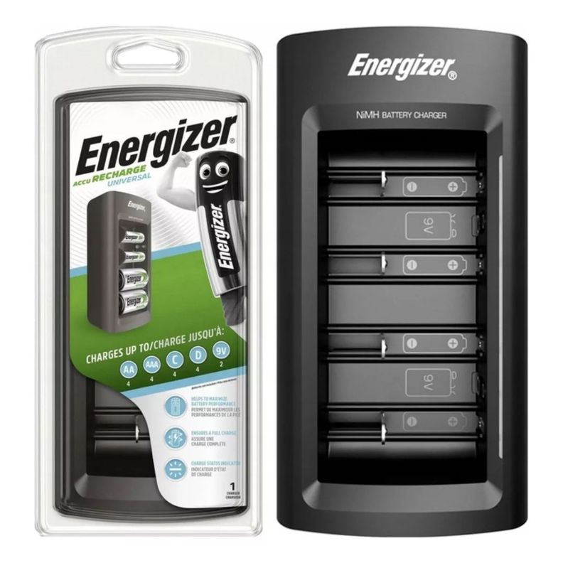 CARGADOR UNIVERSAL DE PILAS ENERGIZER AA AAA C D 9V-2