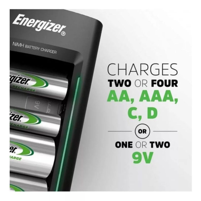 CARGADOR UNIVERSAL DE PILAS ENERGIZER AA AAA C D 9V-4