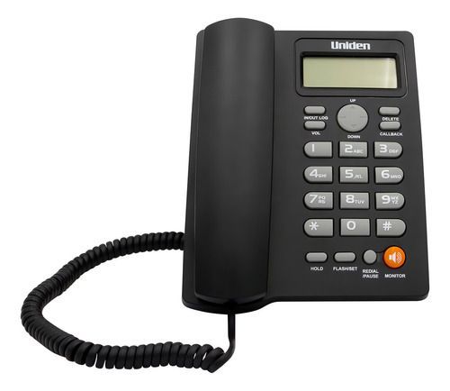 Teléfono Fijo Sobremesa Con Visor Manos Libres Uniden As7413 Color Negro-1