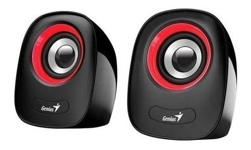 Parlante P/pc Altavoces Stereo Usb2.0 6w Negro C/rojo Genius-0
