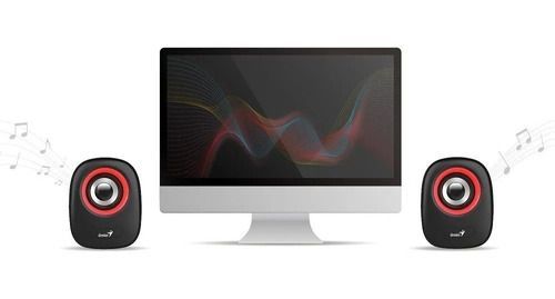 Parlante P/pc Altavoces Stereo Usb2.0 6w Negro C/rojo Genius-2