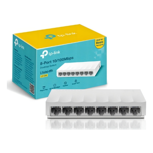 Switch de 8 puertos 10/100Mbps TP-Link LS1008 serie LiteWave-0