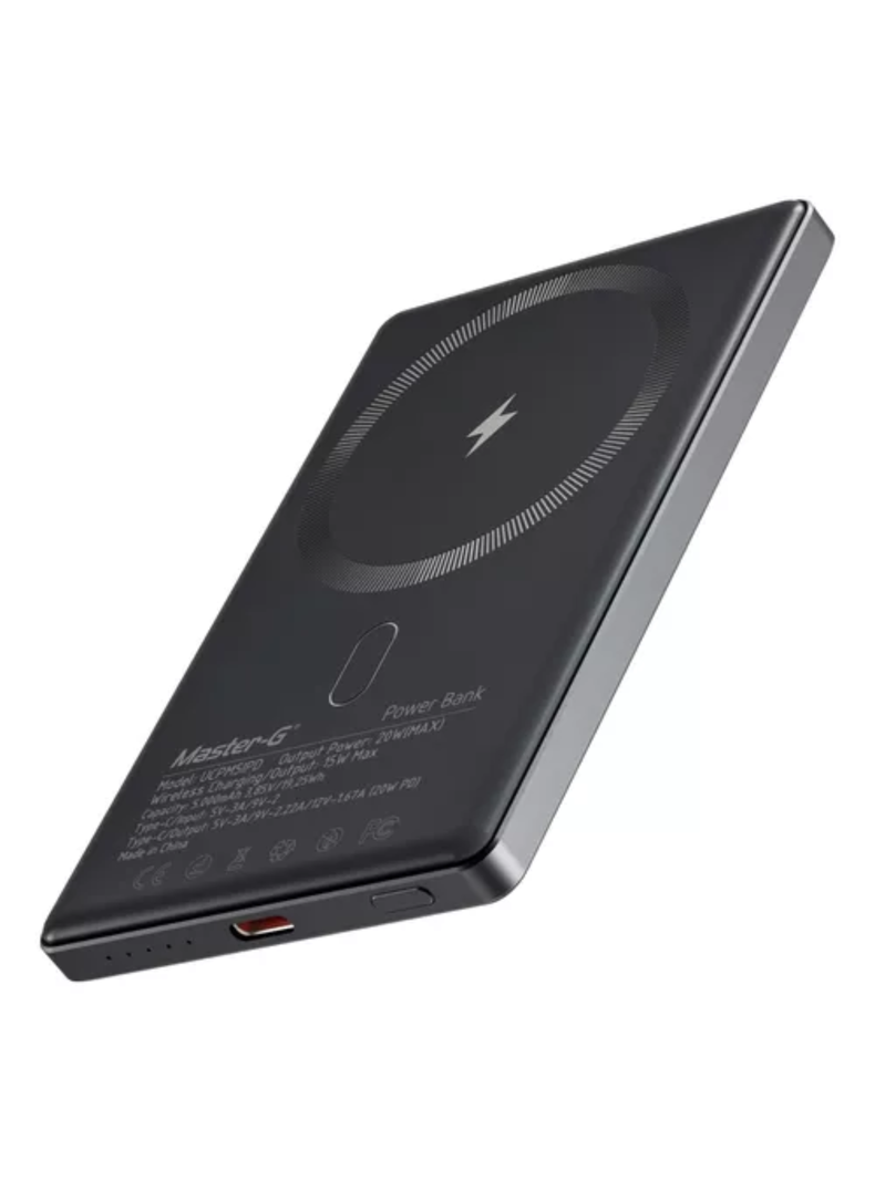 Cargador Inalámbrico Powerbank Magsafe 5.000 Mah Compatible Con iPhone Master-g Color Plateado-0