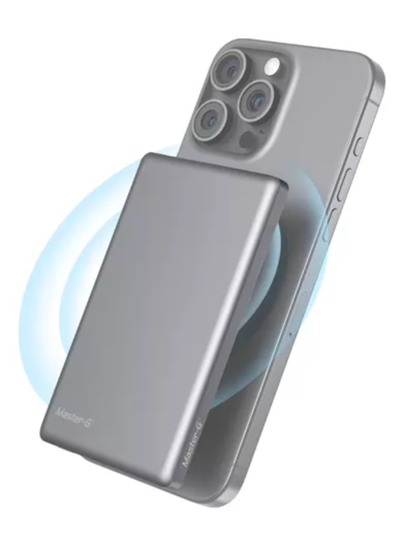 Cargador Inalámbrico Powerbank Magsafe 5.000 Mah Compatible Con iPhone Master-g Color Plateado-1