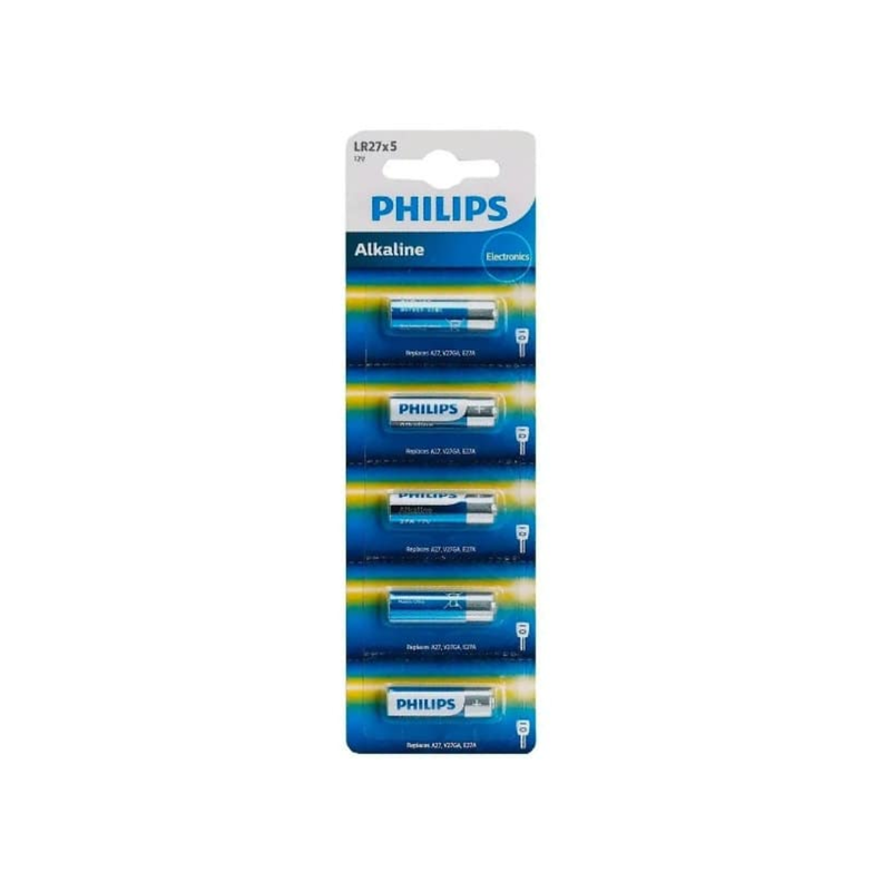 Pila 27a Alcalina Philips 12v Lr27p5b/9 Pack De 5 Unidades