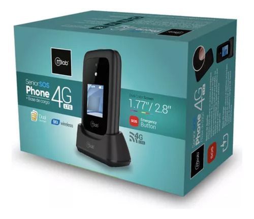 Telefono Senior Shell 4g Lte Bt Sos 2.8 Negro Mlab 9338