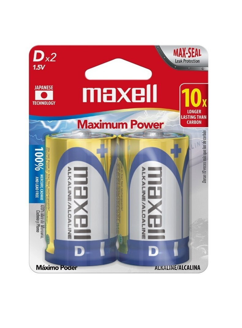 Pack 2 Pilas Alcalinas Maxell Tipo D-0