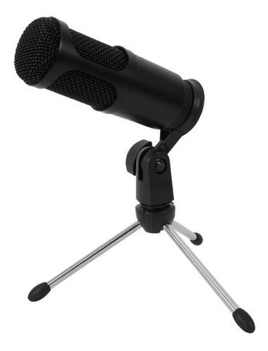 Micrófono De Condensador Philco Streaming Usb Negro Tripode-0