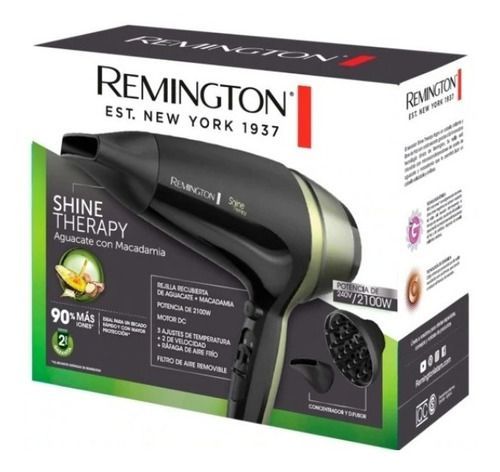 Secador De Pelo Remington Shine Therapy D13a Gris/verde 220v-1