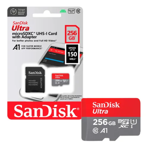 Micro Sd Sandisk Ultra 256 Gb Sdsquac-256g A1 U1 Ultima Gen. 150mb/s-3