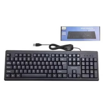 Teclado Alambrico Usb 105 Teclas Negro Spk6224 Philips-0