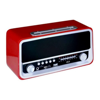 Parlante Retro Irt 06 Vintage Recargable Bt Radio Aux Sd Red-0
