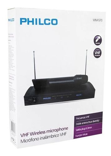 Kit De Microfonos Philco Wm570 Vhf Fm Inalambricos-0