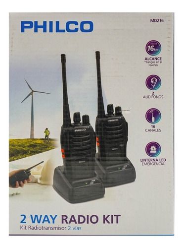 Radio Transmisor Walkietalkie Boki Toki Philcomd-216 Kit2in1-1