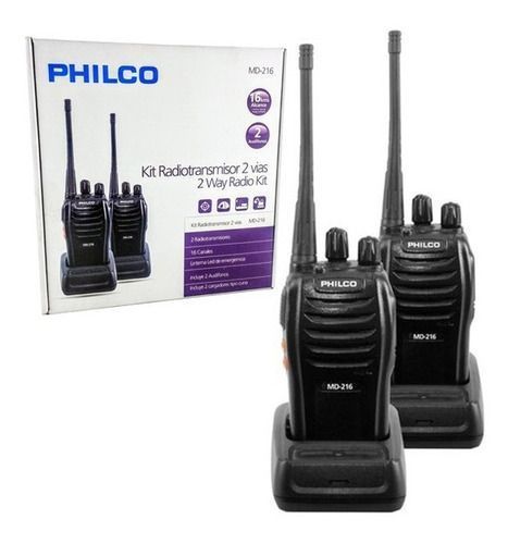 Radio Transmisor Walkietalkie Boki Toki Philcomd-216 Kit2in1-0