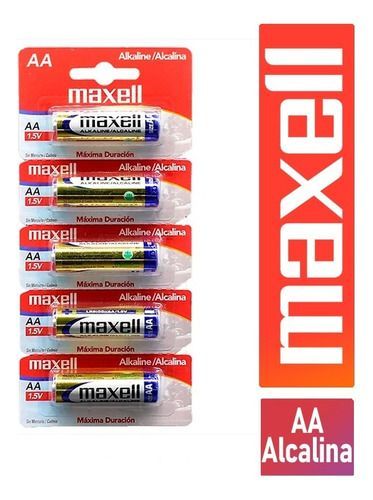 Pila Maxell Aa X5 Unidades Pila Alcalina Originales Blister-0