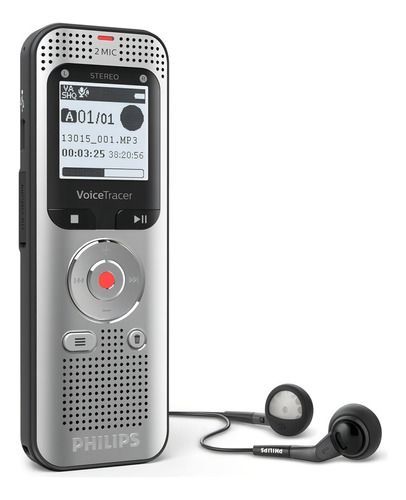 Grabadora De Audio Philips Voicetracer Dvt2050 8gb Color Gris-2