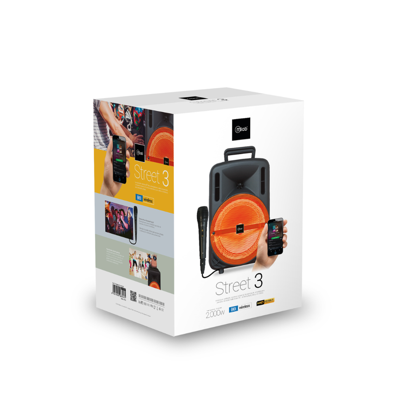 Parlante Mlab Street 3 8707 Bluetooth Karaoke 2000wat Naranja-1