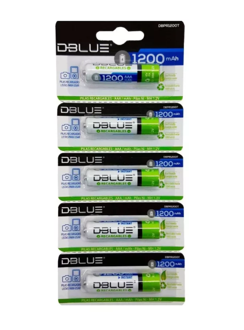 Pack 5 Pilas Recargables Aaa Dblue 1200mha-1