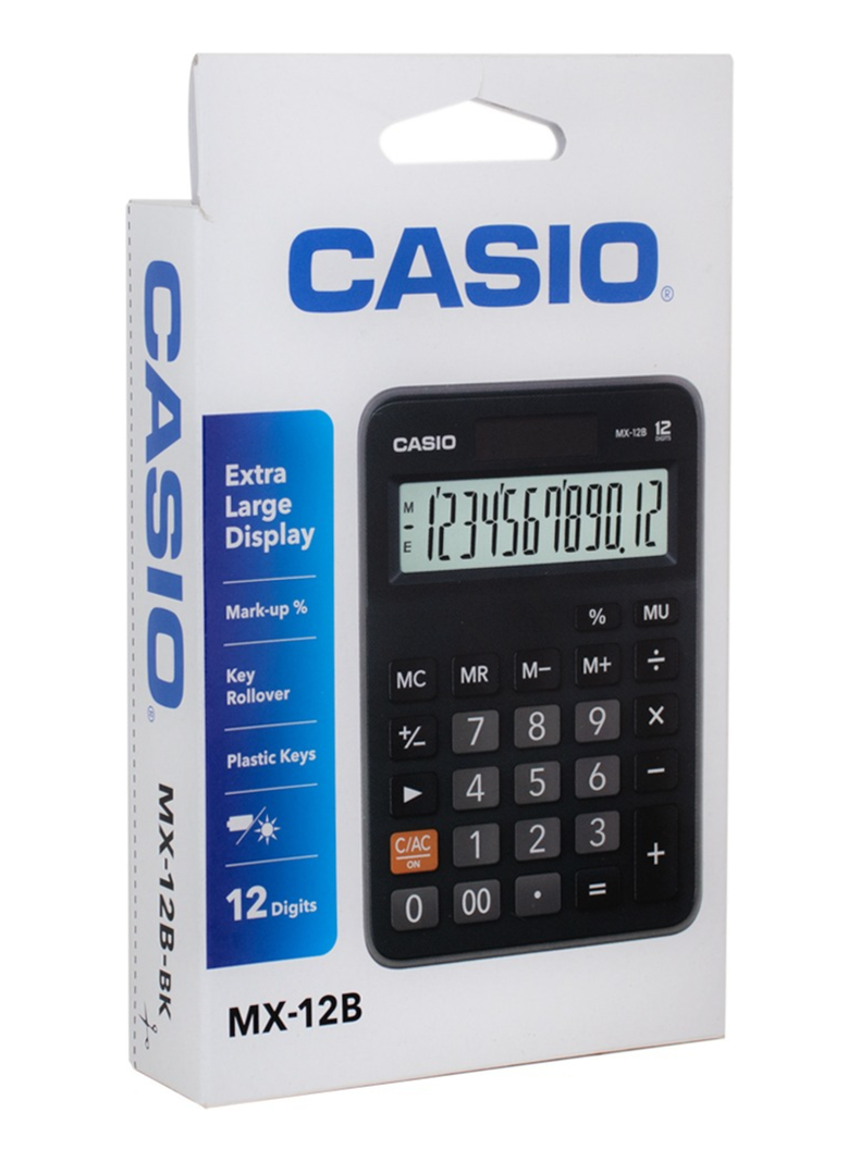Calculadora De Escritirio Casio Mx-12b 12 Digitos Color Negro-1