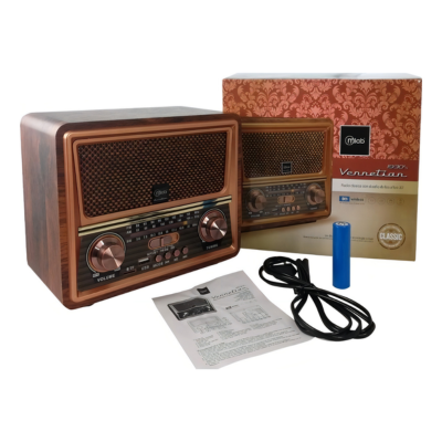 Radio Portátil Bluetooth Retro Vennetian Mlab Usb Am Fm-0