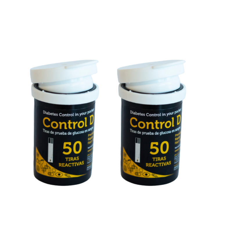 Kit de 100 Tiras Reactivas Glucómetro Control D-0