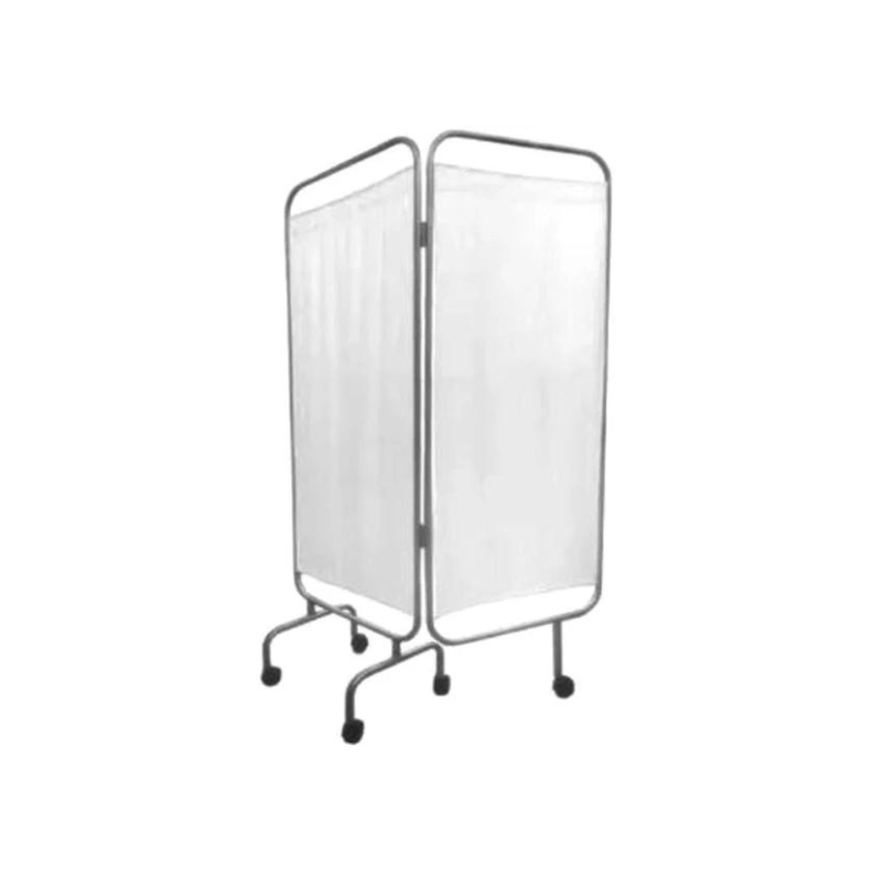 Biombo Clínico de 2 cuerpos esmaltado Gris con Frenos-0