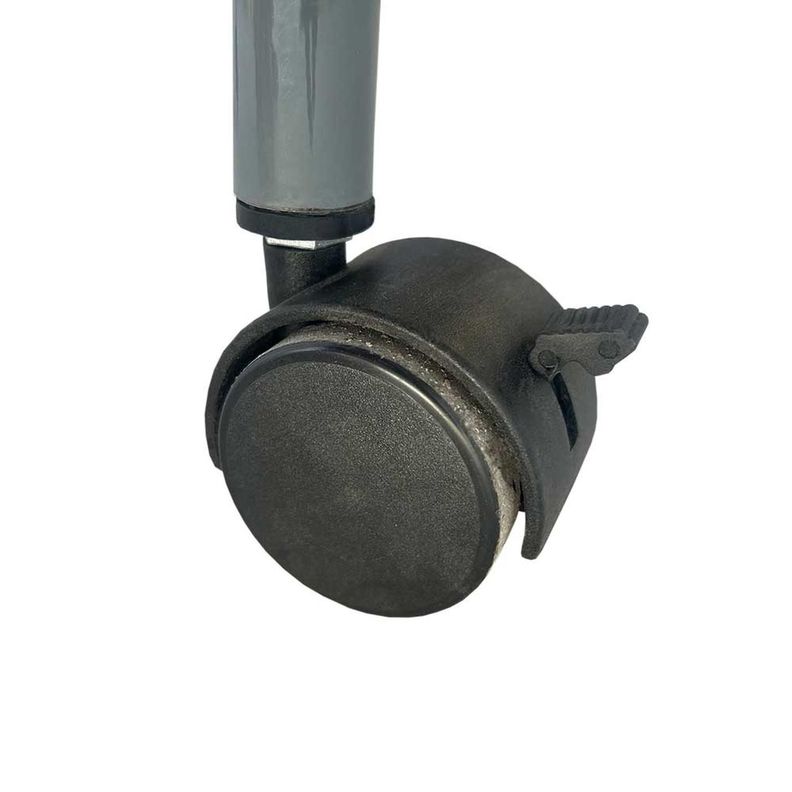 Biombo Clínico de 2 cuerpos esmaltado Gris con Frenos-1