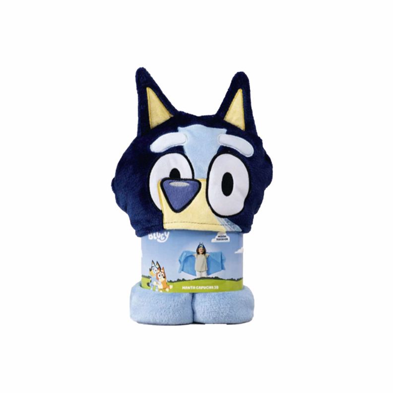 Manta infantil con gorro 3d Bluey
