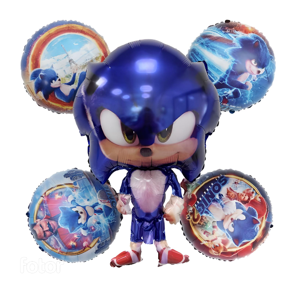 Set Globos Aluminio Sonic 5 pzas-0