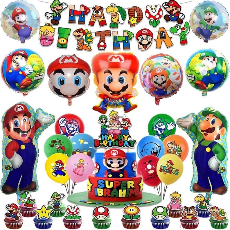 Set Decorativo para Cumpleaños Mario Bross-0