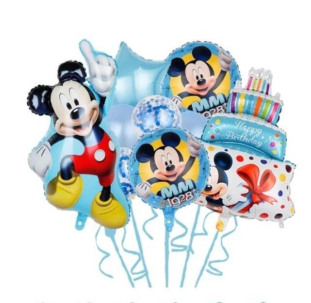 Set Globos Aluminio + látex Cumpleaños Mickey Mouse-0
