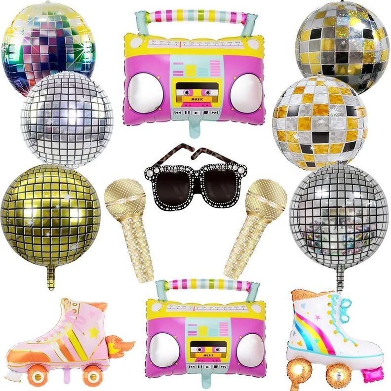 Set Globos Decorativo Años 80 (Discoteca)-0