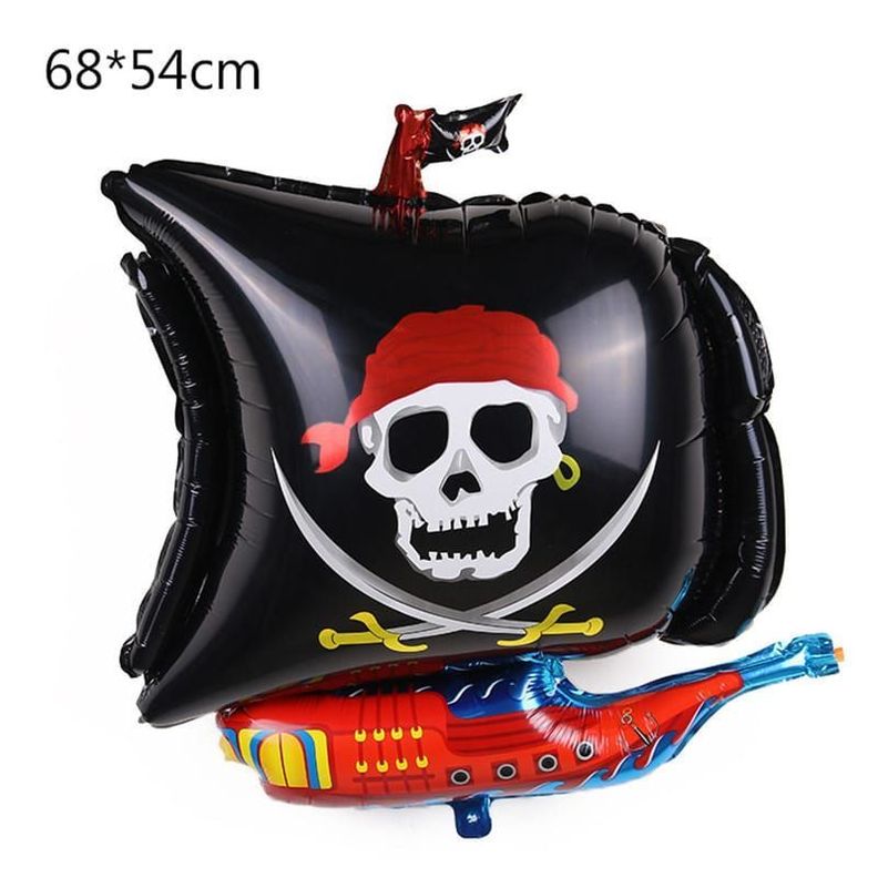 Set Globos Aluminio + latex Cumpleaños Piratas-3