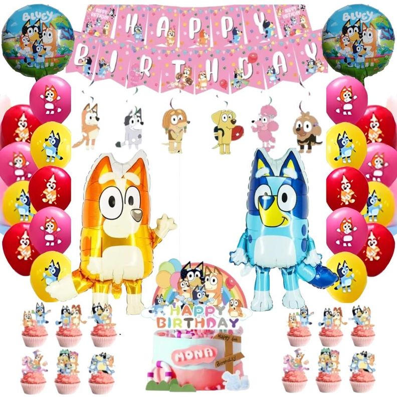 Set Decorativo para Cumpleaños Bluey y Bingo modelo 2-0