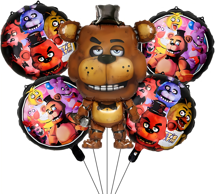 Set Globos Aluminio Decorativo Cumpleaños Five Nights at Freddýs ( Fnaf)-0